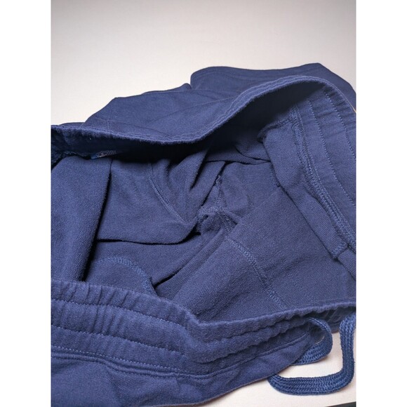 FC Barcelona Mens Fleece Sweat Shorts Size L Blue Spellout Drawstring Waist - Picture 5 of 9